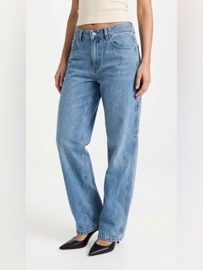 OBEY Women's Baggy Straight Jeans Size 26 Blue Denim Carpenter Pants